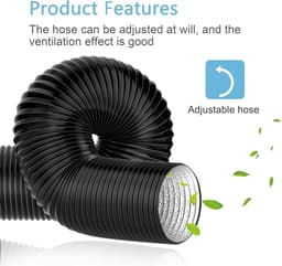 150mm Aluminium Luchtafvoerslang - 5 Meter - Flexibel Afzuigkap Wasdroger Lucht Afvoer Slang - Flexibele Ventilatieslang Buis — thumbnail 4