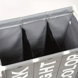 Nivard Wassorteerder 3 Vakken - Wassorteerder - Wasmand 3 Vakken - Wassorteerder Op Wieltjes - Laundry Basket - Laundry Bag - Zwart — thumbnail 3