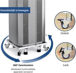 Wasmachine Verhoger – Wasmachine Kast – Verstelbaar - Verhoger voor Wasmachine, Droger, Koelkast, Vriezer – Onderstel – Stevig en Stabiel – 4 Wielen & 4 Poten – 500kg Belastbaar – Opbouwmeubel — thumbnail 4