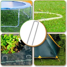 Grondankers 500 Stuks - 15x2.5cm - Roestwerend grondanker gegalvaniseerd staal - Ø2.8mm - Onkruidvlies - voor het bevestigen van worteldoek, tuinvlies, schutting, kunstgras, folies - stabiel U-vormig grondanker — thumbnail 4