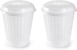 PlasticForte Wasmand met deksel - 50 liter - wit - rond - D45 x H57 cm - opbergmand — thumbnail 3