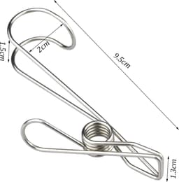 Wasknijpers, multifunctionele metalen klemmen, stormklemmen, wasgoed, sokkenklemmen voor foto's, handdoekklemmen, wasknijpers, roestvrij staal, 50 stuks — thumbnail 5