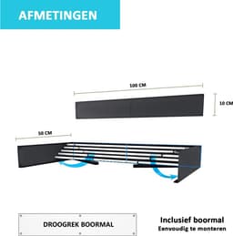 Wanddroogrek inklapbaar - wand droogrek - wanddroogrek ophangbaar — thumbnail 2