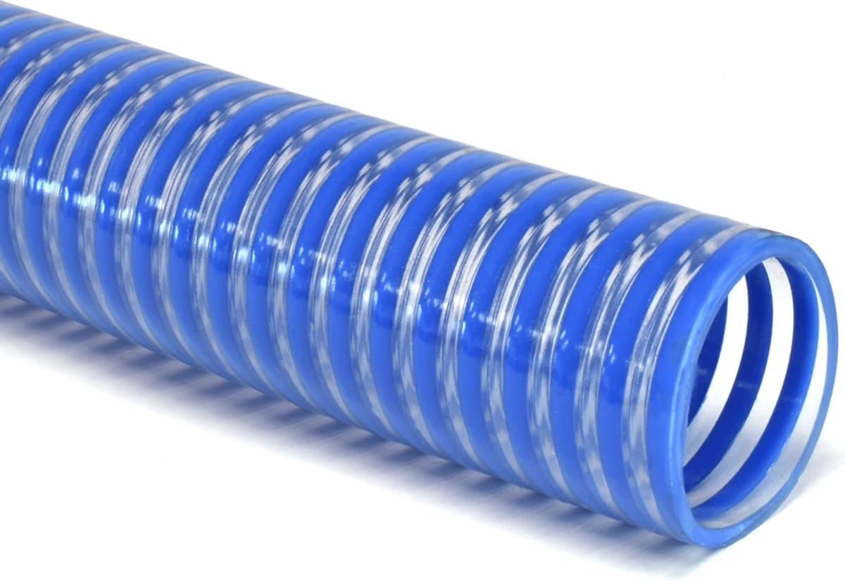 Azur zuigslang voor waterpomp 32mm / 1 1/4'' inch, blauw transparant, 10 meter lengte (Retour niet mogelijk) — afbeelding 1