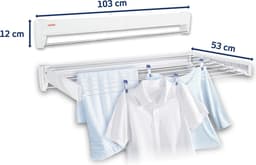Leifheit wanddroogrek Telegant 81 Protect Plus - 8,1 m drooglengte - ophangbaar - wit — thumbnail 1