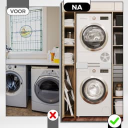 Vonia Tussenstuk wasmachine droger - Stapelkit wasmachine droger - Universeel - Verstelbaar - Wit — thumbnail 5