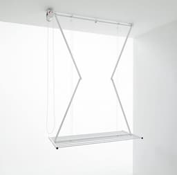Mini plafondstandaard, verticaal wasrek, inklapbaar in aluminium en staal (wit, 150) — thumbnail 5