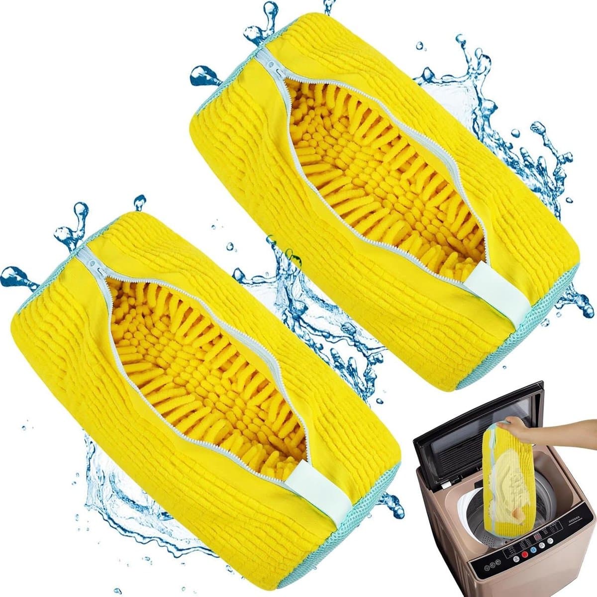 Schoenen Waszak voor Wasmachine - HOTUT Shoe Cleaning Laundry Bag - 2 Stukken Waszak voor Gym Shoes met Ritssluiting — afbeelding 1