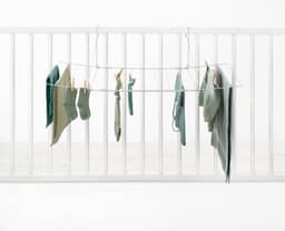 Blokker Wasrek Hangend 12m Drooglengte Wit - Praktisch Droogrek Deur of Balkon - Eenvoudige Installatie - Compact en Ruimtebesparend Hangdroogrek Trapgat — thumbnail 1