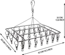 Roestvrijstalen sokkendroger, wasrek, draaihaak, winddicht, kleerhanger rek voor sokken, ondergoed, schoeninlegzolen, babykleding, handschoenen 2 stuks (36 wasknijpers) — thumbnail 2