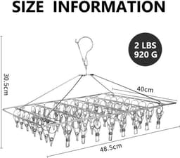 64 Clips Sok Droogrek, RVS Droogrek Sok Hanger, Ondergoed Hanger, Kleerhanger voor het drogen van handdoeken, bh's, lingerie, babykleertjes — thumbnail 3