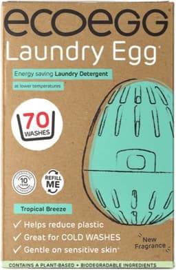 EcoEgg Was ei – Tropical Breeze - Wasparels – Navulbaar – Voor de witte en lichte was - Geschikt voor de gevoelige huid – Dermatologisch getest - 70 wasbeurten - Blauw — thumbnail 5