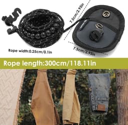 Portable Camping Clothesline, Ultra Light, Packable, Travel Gadgets and RV Tools for Indoor and Outdoor Use - ShopVlot — thumbnail 2
