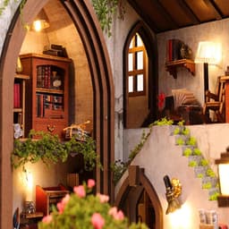 Volwassenen Miniatuur Huis Kits Warm Licht Realistisch Creatief Plezi — thumbnail 4
