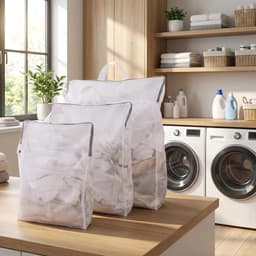 Grote waszakken set van 3, wasnetten voor wasmachine, met rits, ideaal voor blouses, truien en sjaals — thumbnail 3