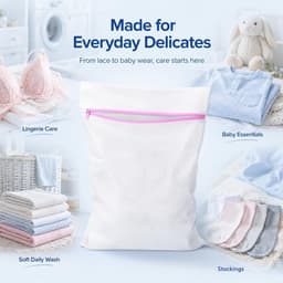 Set van 8 fijne waszakken met ritssluiting, 20 x 30 cm, ideaal voor ondergoed, sokken en delicate kleding, perfect voor reizen en studentenhuizen — thumbnail 3