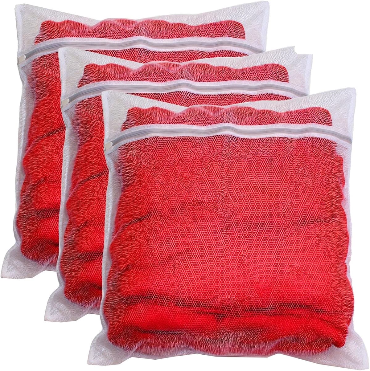 Grote Mesh Waszakken - Wit - 60 x 60 cm - Herbruikbare Waszak voor Kleding en Ondergoed - Voor Delicate Textiel — afbeelding 1