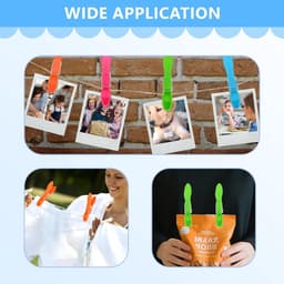 Wasknijpers met mandje, windbestendige kleurrijke wasknijpers zonder afdruk, wasknijper met zakje, knijpers voor droogrek, waslijn — thumbnail 5