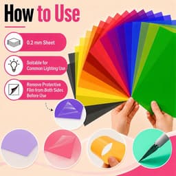 20 Stuks Hittebestendige Folie, Gel Lichtfilter 10 Kleuren, Transparante Kleurfolie voor Kleurcorrectie, Fotostudio, Fotolamp, LED-Lamp, Projector, Studioflitser en Koplamp — thumbnail 4