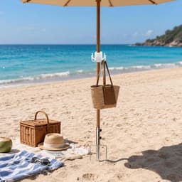 Parasolveranker met haken - metalen constructie - 4 grondpinnen - stabiliteit voor parasols - ShopVlot — thumbnail 2