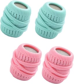 SnelShoppen - 4 Stuks Wasmachine Vloeistof Dispenser Ballen, Duurzame Stoffen Verzorgingsballen voor Kleding, Herbruikbaar en Veilig voor Wasmachine, — thumbnail 1
