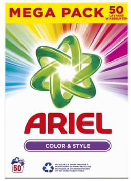 2 x Ariel Color & Style - Waspoeder - Gekleurde Was - 50 Wasbeurten - Voordeelverpakking - 2 stuks — thumbnail 2