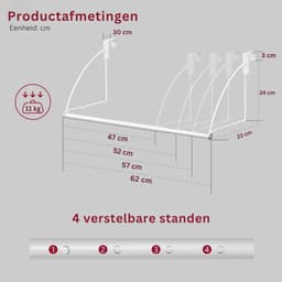 ZRNS® Droogrek Deur - Wasrek Hangend Trapgat - Wasdroger Balkon en Radiator - Uitschuifbaar - Wit — thumbnail 3