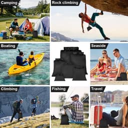 Dry Bags 6 Stuks, Lichtgewicht Dry Bags, Compressiezak Voor Kano's Met Zakken Van 1,5 L/ 2,5 L/3 L/ 3,5 L/5 L En 8 L, Voor Kajakken, Raften, Varen, Wandelen, Reizen, zwart — thumbnail 4