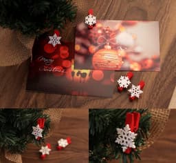Mini Knijpers Kerst - 50 Houten Knijpertjes Kerstkleuren - kerst accessoires - kerst versiering - decoratie kerst - Voor foto's, fotowand, ansichtkaarten, brieven, kerstversiering — thumbnail 2