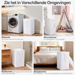 72L Wasmand, Opvouwbare Wasbak, Wasverzamelaar/Sorteerbox met Handvatten voor Kleding, Handdoeken, Speelgoed (Blauw, 40×30×60 cm) — thumbnail 5