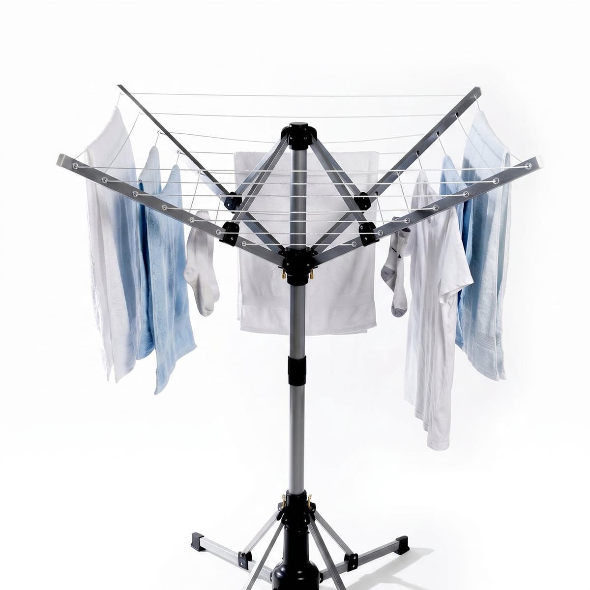 Cheqo® Elektrische Droogmolen - Ronddraaiende Droogmolen voor Binnen - Draaiend Wasrek - Roterend Wasrek - Elektrisch Droogrek - Inklapbaar Droogrek - Energiezuinige Wasdroger - Wasdroogrek met Afstandsbediening — afbeelding 1