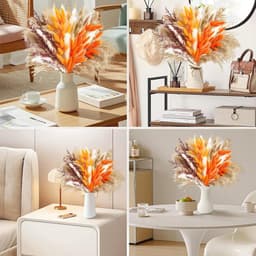 Gedroogde pampasbloemen, decoratie, pluizige, gedroogde bloemen, plant voor rustiek, boho, tafel, huis, woonkamer, bruiloft, herfstdecoratie — thumbnail 2