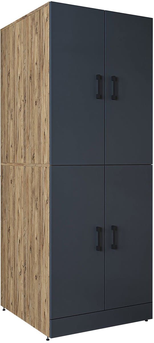 Roomart DORA-I Wasmachine Ombouwkast 70x186 cm - Antraciet Eiken — afbeelding 1
