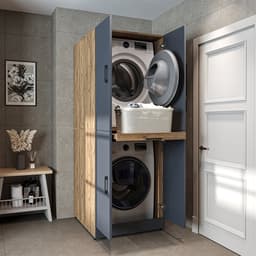 Roomart DORA-I Wasmachine Ombouwkast 70x186 cm - Antraciet Eiken — thumbnail 5