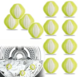 Lint Balls Wasmachine - Herbruikbare Haarvangers - 12 stuks - Groen en wit — thumbnail 1