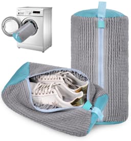 Herbruikbare Wasmachine Schoenwastas met Rits - 360° Schoonmaak voor Wasmachine en Droger (Geel, Grijs) — thumbnail 1