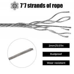 50 m Roestvrij Stalen Staalkabel met PVC-omhulling — thumbnail 4