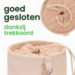 Wasknijperzak - 100% katoen - Beige - 16 x 16 x 18 cm — thumbnail 4