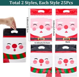 Kerst Treat Zakken - Gemengde Kleur - 225 x 155 mm - Zelfsluitende Plastic Zakjes - Voor Snoep en Cadeautjes — thumbnail 5