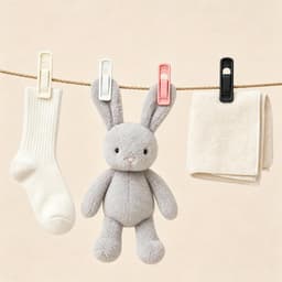 set van 20 fluwelen kledinghaakjes, vinger-broekclips voor fluweel-beflockte kleerhangers, kledingspelden (beige (kunststof)) — thumbnail 2