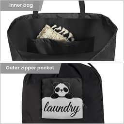 SnelShoppen - 2x Waszakken 53x54cm - Herbruikbare Waszak met 2 Compartimenten, Dikke Handvatten, Ideaal voor Vuile Kleding, Sport, Strand, Kamperen — thumbnail 4
