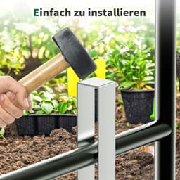 SnelShoppen - Pack van 4 Rozenboog Grondankers, Zilveren U-Vormige Grondankers voor Bevestigen van Stabiele Metalen Rozenbogen en Waterleidingen, 300 — thumbnail 2