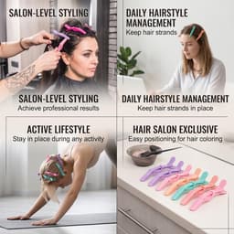 Haarspelden Krokodillenklemmen - Kappersklemmen Stylingklemmen - Haar Stylen Knippen - Antislip Bevestiging - 24 stuks - 4 Kleuren — thumbnail 3