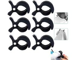6 stuks - Kinderwagenclips - Universele kinderwagenclips - Dekenclips - Gespen voor kinderwagenclips - Winddichte clips - Winddichte kinderwagenclips - Zwart - 73*51*25 mm - Houdt dekens, speelgoed, handdoeken en andere spullen veilig vast
