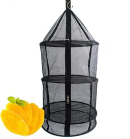 Droogrek Mesh - Droognet Vliegenkast - Planten Drogen - Met Rits - 39x39x85 cm - Grijs — thumbnail 1