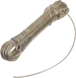 Waslijn Buiten Binnen - Draad voor Kleding - Kleding Drogen - PVC Beschermd Staalkabel - 2000 cm - Zilver — thumbnail 1