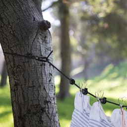 waslijn uittrekbaar, 7,85 m, oprolbare drooglijn, camping, reis, balkon, badkamer, wasdraad kunststof, zwart — thumbnail 3