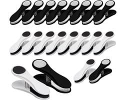 Wasknijpers voor waslijn Pack van 20, Soft Grip doek peg, clips, Clothe Pin, Zwart, Wit Combi wasknijpers, clip voor thuis, klein formaat 6,9 x 2,2 cm