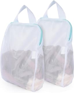 SnelShoppen - 2 Stuks Wasnetten met Handvatten 25.5 x 30.5 cm - Waszak voor Ondergoed, Bh's, Lingerie, Sokken en Baby Kleding - Beschermende Waszakken — thumbnail 1