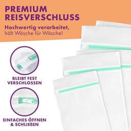 SnelShoppen - Mesh Waszakken voor Wasmachine - Set van 5 - Beschermt Kleding, Sokken, Lingerie, BH's, Schoenen - Hoogwaardige Wasnet met Rits - Waszak — thumbnail 3